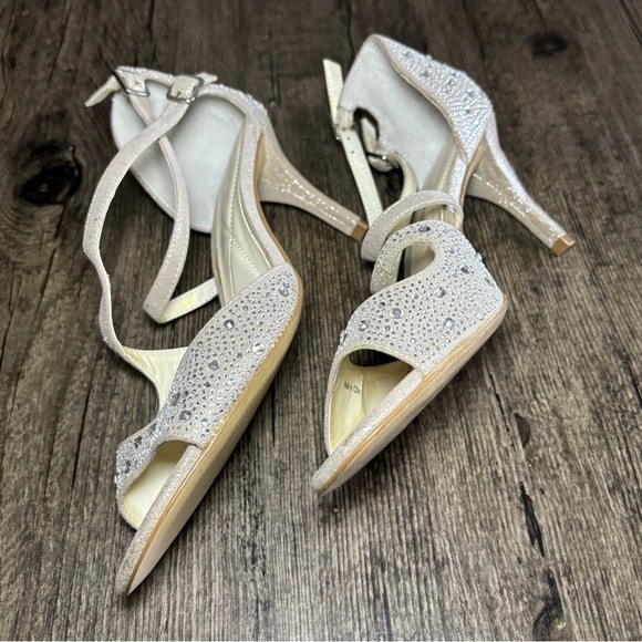 Alfani Women's Rhinestone Silver Heeled Sandals With A Double Strap Size 8 - Picture 11 of 11